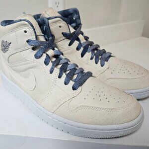 Nike Jordan 1 Mid SE Sanddrift size 9 womens tan navy blue white